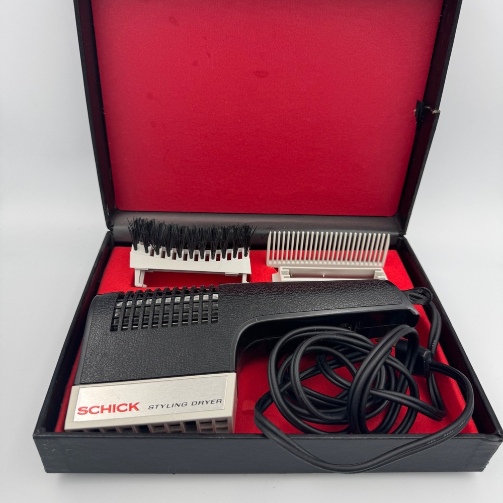 Schick Styling Dryer Women Vintage Portable Hair Tool Case